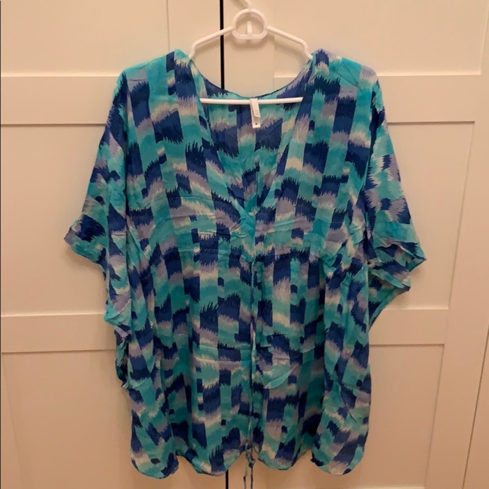 Vix printed coverup, blue, size medium